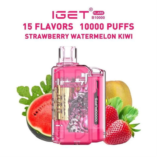 IGET FLARE B10000 – Strawberry Watermelon Kiwi - Vape Shop Noida