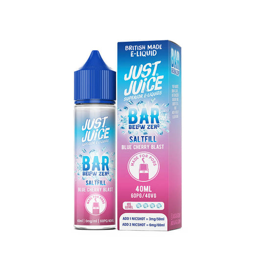 Just Juice Below Zero Blue Cherry Blast Saltfill Shortfill 40ml E-Liquid