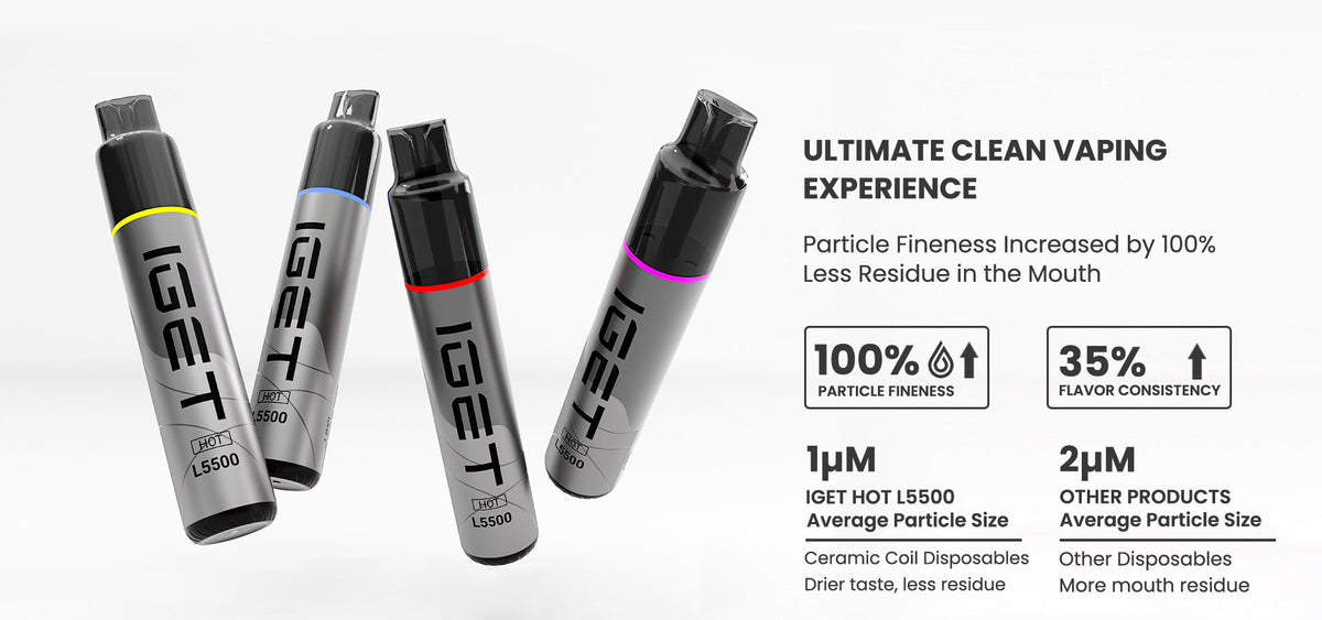 IGET HOT 5500 Puffs | 50mg Nic Disposable | Slim and Sleek Pen Style Design
