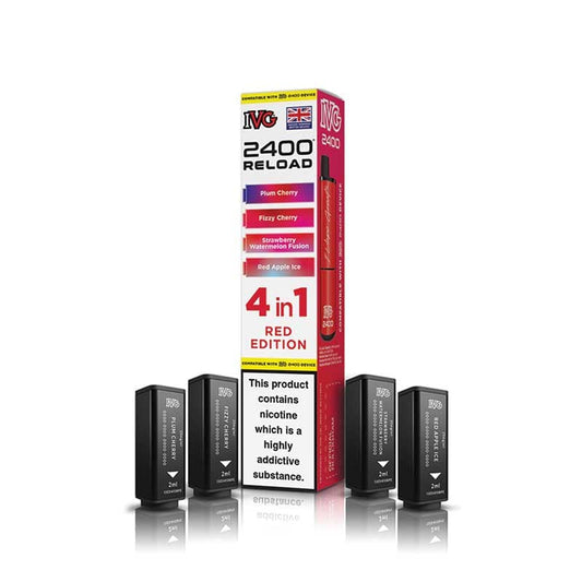 IVG 2400 Reload Red Edition Prefilled Vape Pods - 20mg - 4PK
