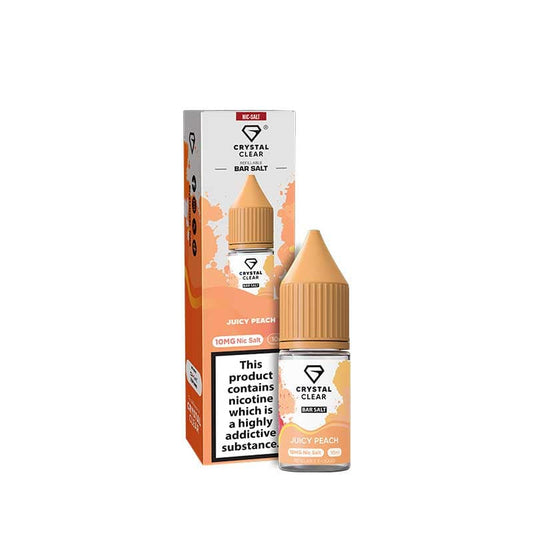Crystal Clear Bar Salts Juicy Peach Nic Salts 10ml E-Liquid