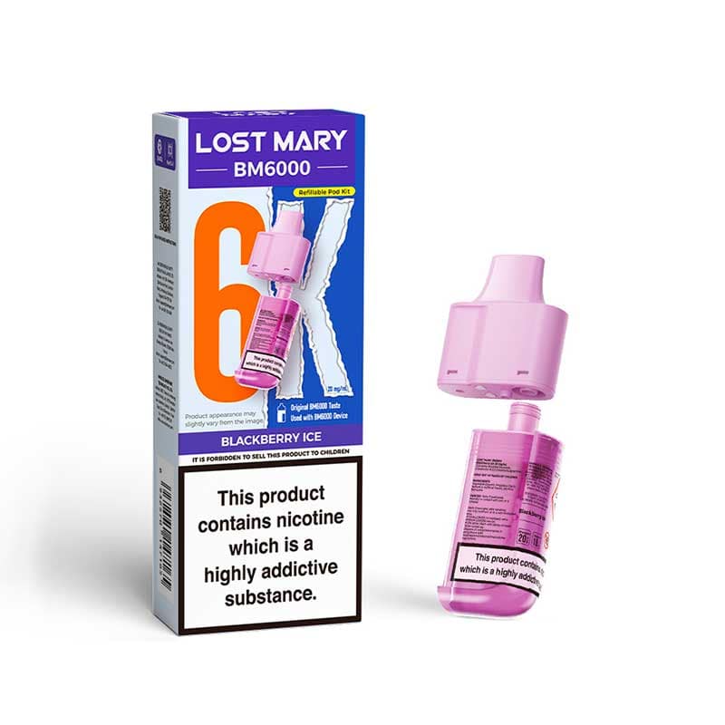 Lost Mary BM6000 Blackberry Ice Prefilled Vape Pods - 20mg