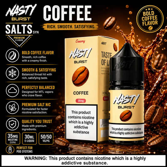 Coffee - Nasty Burst | 30ML Nic Salt Juice | 35MG, 50MG | Vape Mash India