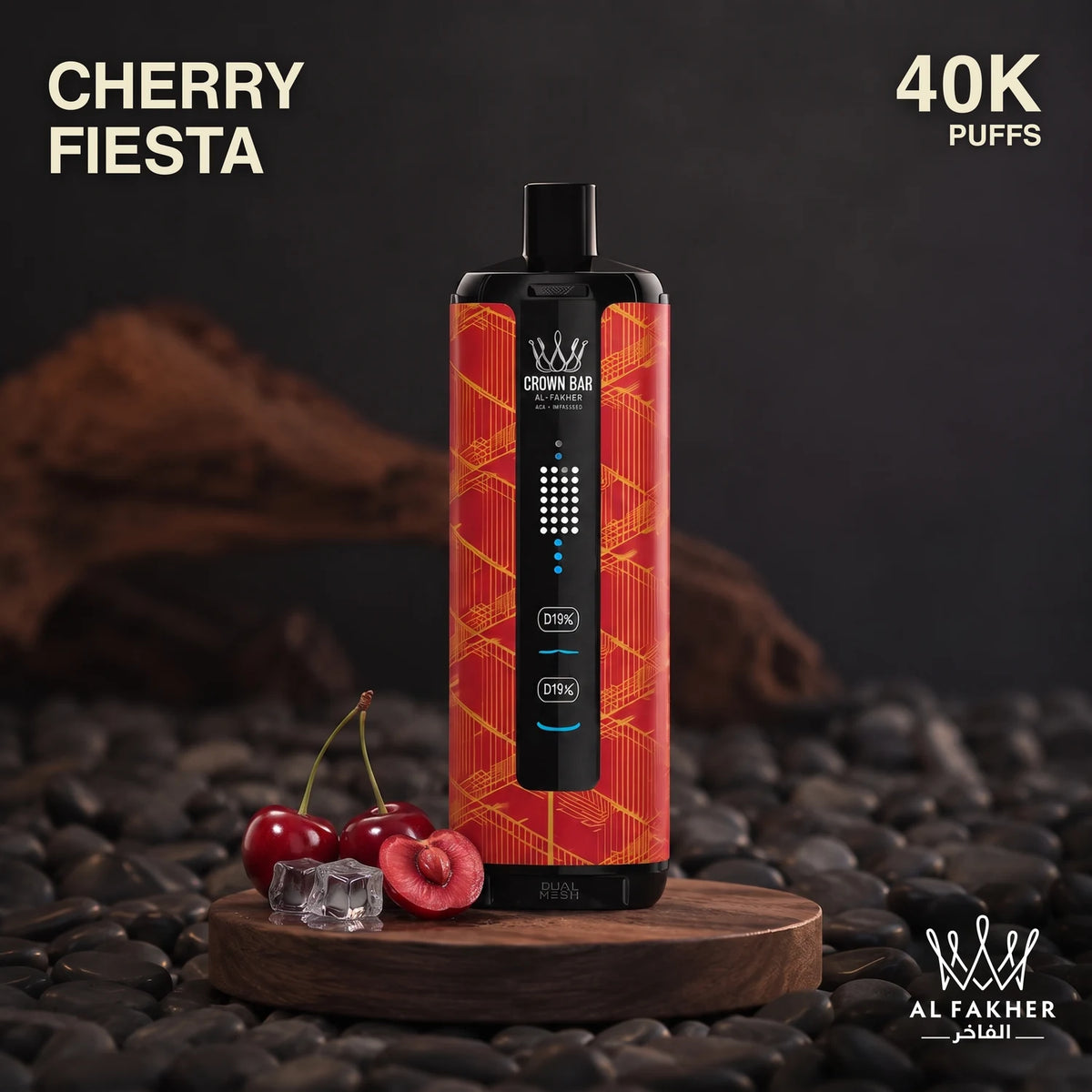 Al Fakher Crown Bar MegaMax 40K disposable vape - Cherry Fiesta flavour