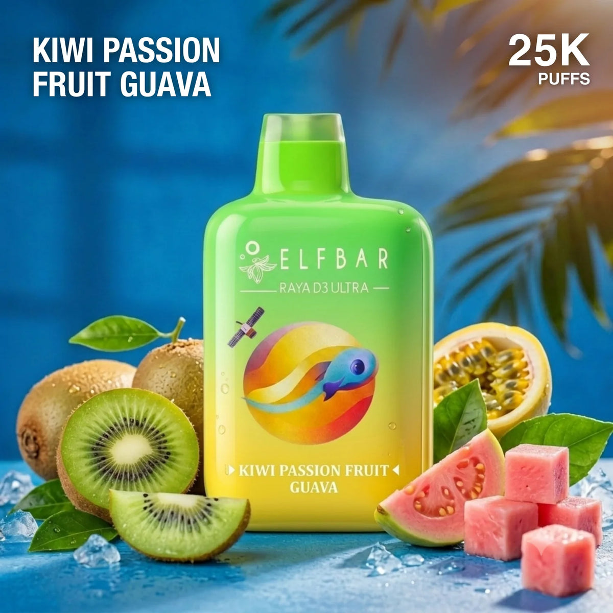 Elf Bar Raya D3 Ultra 30000 disposable vape - Kiwi Passion Fruit Guava flavour