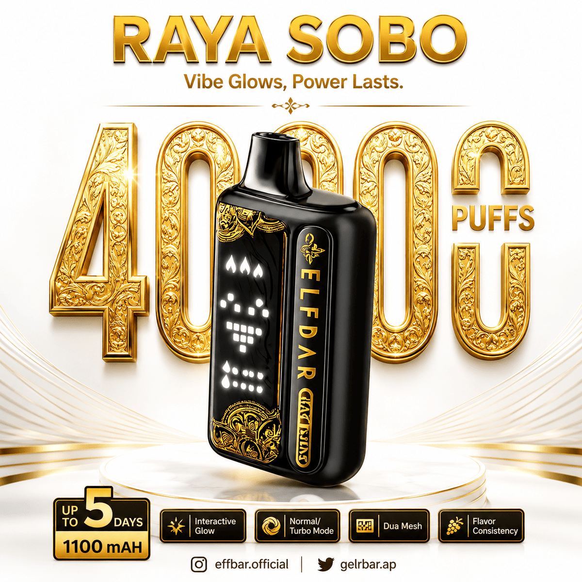 Elf Bar Raya SOBO Disposable Vape – 40000 Puffs | Vape Mash India
