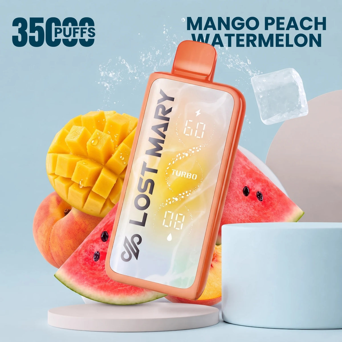 LostMary MT35000 disposable vape - mango peach watermelon flavour