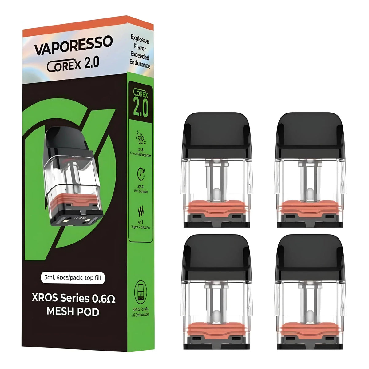 Vaporesso XROS Series COREX 2.0 Replacement Pods | 0.1Ω Mesh | 3ML | 4-Pack | Vape Mash India